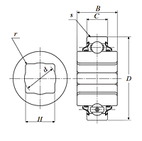 Heavy Duty Disc Bearing - Square Bore, Cylindrical O.D., Type 5 - Dimensions