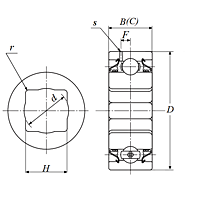 Heavy Duty Disc Bearing - Square Bore, Cylindrical O.D., Type 7 - Dimensions