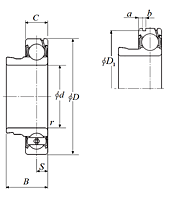 Bearing Insert - Cylindrical O.D., Snap Ring Groove - Dimensions