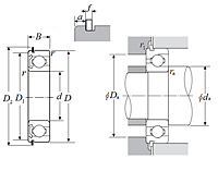 Single Row Radial Ball Bearing - Single Shielded w/ Snap Ring, Series BL - Dimensions