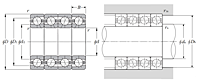 Multi-Row Angular Contact Ball Bearing - Tandem Arrangement - Dimensions