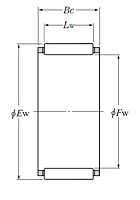 Needle Roller and Cage Assembly for Piston Pins - Dimensions