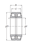 Double Row Tapered Roller Bearings - Dimensions 