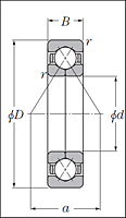 Four Point Ball Bearings - Dimensions 
