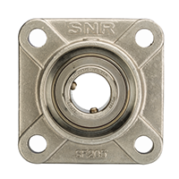 Four Bolt Square Flanged Unit, Stainless Steel Housing, Set Screw, Open Cover, SUCF Type