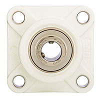 Four Bolt Square Flanged Unit, Thermoplastic Housing, Set Screw, Closed Cover, SUCFPL Type