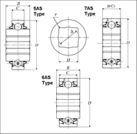 Farm Implement Square Bore Bearings - Cylindrical O.D. - Dimensions 