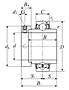 Bearing Insert w/ Eccentric Locking Collar, Wide Inner Ring - Cylindrical O.D. - Dimensions