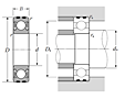 Expansion Compensating Bearing - Double Sealed (Non-Contact Rubber Seal) - Dimensions