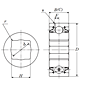 Heavy Duty Disc Bearing - Square Bore, Cylindrical O.D., Type 7 - Dimensions