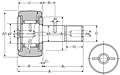 Cam Follower Stud Type Track Roller Bearing - Spherical O.D., KR Type - Dimensions