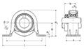 Pillow Block Unit, Eccentric Locking Collar, Pressed Steel Housing, AELRPP Type - Dimensions
