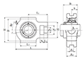 Take-Up Unit, Cast Housing, Set Screw, UCT Type - Dimensions