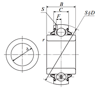 Heavy Duty Disc Bearing - Spherical O.D., Type 1 - Dimensions