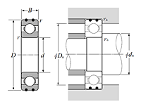 AC Bearings - Open Type - Dimensions