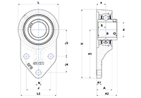 Three Bolt Flanged Unit, Stainless Steel Housing, Set Screw, SUCFB Type - Dimensions