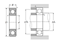Single Row Radial Ball Bearing - Single Shielded & Single Sealed (Non-Contact Rubber Seal) - Dimensions