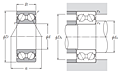Double Row Angular Contact Ball Bearing - Open Type - Dimensions