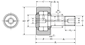 Cam Follower Stud Type Track Roller Bearing - Cylindrical O.D., NUKR Type - Dimensions