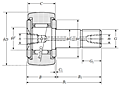 Cam Follower Stud Type Track Roller Bearing - Spherical O.D., KRT..LL Type - Dimensions