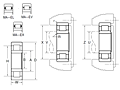 Cylindrical Roller Bearing - Separable, Plain Inner Ring, Outer Ring w/ Two Ribs - Dimensions