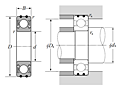 AC Bearings - Double Sealed (Non-Contact Rubber Seal) - Dimensions