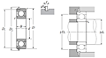 Single Row Radial Ball Bearing - Single Sealed (Light Contact Rubber Seal) w/ Snap Ring - Dimensions