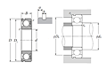 Single Row Radial Ball Bearing - Double Sealed (Light Contact Seal), Snap Ring Groove - Dimensions