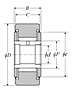 Roller Follower Yoke Type Track Roller Bearing w/ Inner Ring, Double Sealed, NATV Type, Cylindrical O.D. - Dimensions