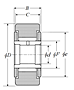 Roller Follower Yoke Type Track Roller Bearing w/ Inner Ring, NACV Type, Cylindrical O.D. - Dimensions