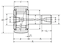 Cam Follower Stud Type Track Roller Bearing - Spherical O.D., KRVT..LL - Dimensions