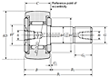 Cam Follower Stud Type Track Roller Bearing - Spherical O.D., KRU..LL Type - Dimensions
