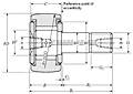 Cam Follower Stud Type Track Roller Bearing - Spherical O.D., KRVU..LL Type - Dimensions
