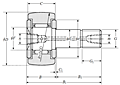 Cam Follower Stud Type Track Roller Bearing - Spherical O.D., KRT Type - Dimensions