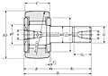 Cam Follower Stud Type Track Roller Bearing - Spherical O.D., KR - Dimensions