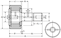 Cam Follower Stud Type Track Roller Bearing - Cylindrical O.D., KRV..LL Type - Dimensions
