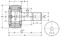Cam Follower Stud Type Track Roller Bearing - Spherical O.D., CRV..LLH Type - Dimensions