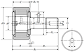 Cam Follower Stud Type Track Roller Bearing - Cylindrical O.D., CRV..LLH Type - Dimensions