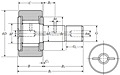 Cam Follower Stud Type Track Roller Bearing - Cylindrical O.D., CRV Type - Dimensions