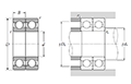 Double Row Radial Ball Bearing - Open Type - Dimensions